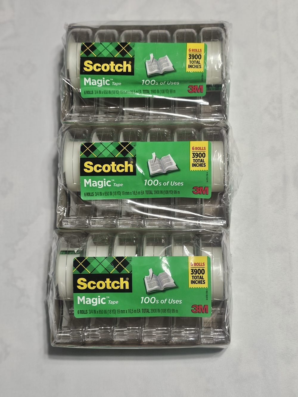 Scotch Magic Tape Value Pack - Clear Tape‎ with Green Label (18 Rolls)